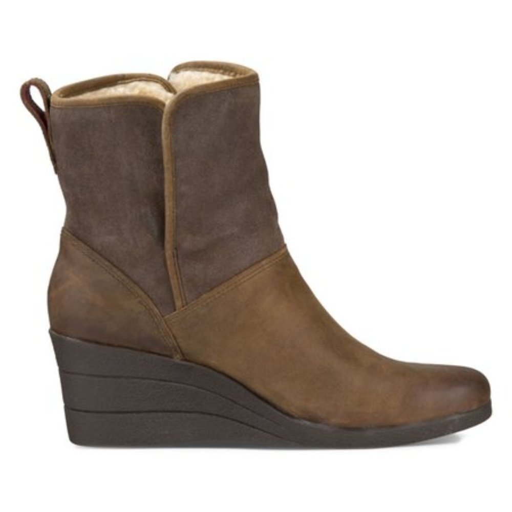 UGG Brown Wedge Winter Boots - Picture 2 of 3